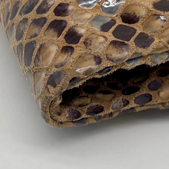 Hobo Snakeskin Patterned Lauren Leather Double Frame Clutch - Picture 9 of 15